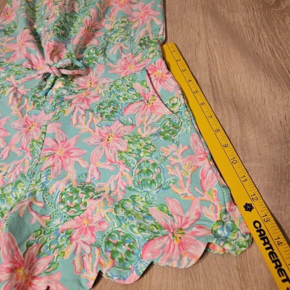 Lily Pulitzer Size Xs Womens Jace Romper Surf Blue So Shellegant Nwt Turtles - Picture 6 of 8